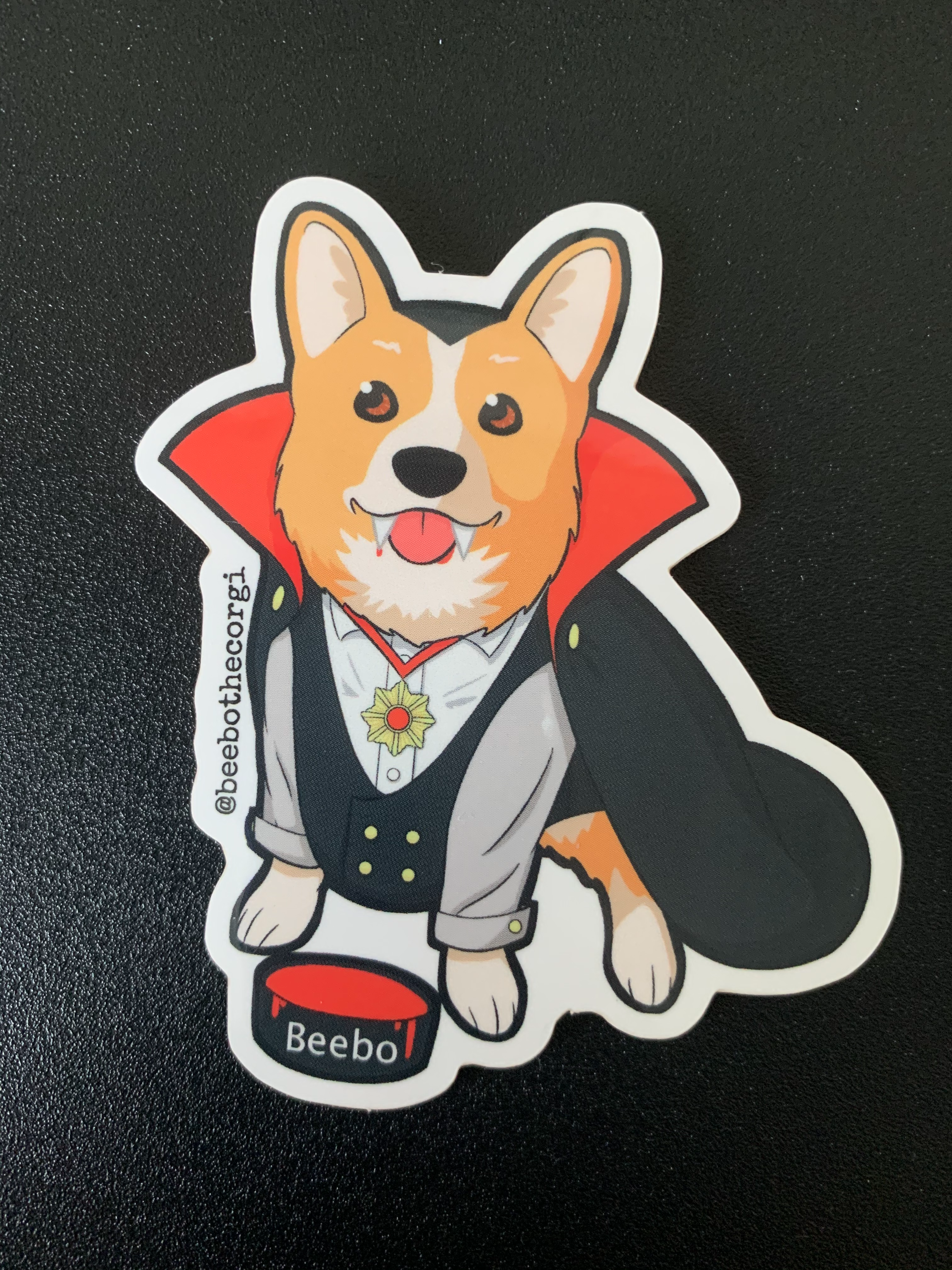 Vampire Corgi Sticker