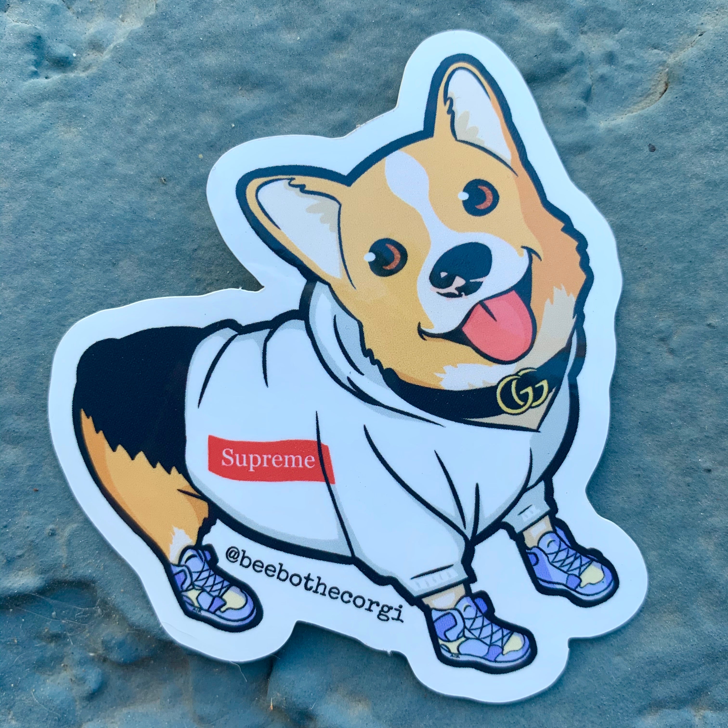 Supreme discount dog sticker