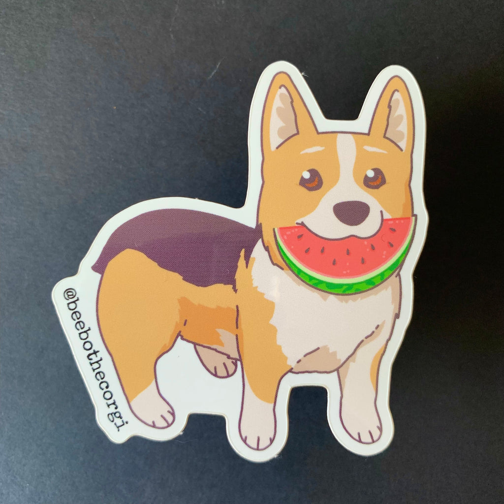 Watermelon Corgi Sticker